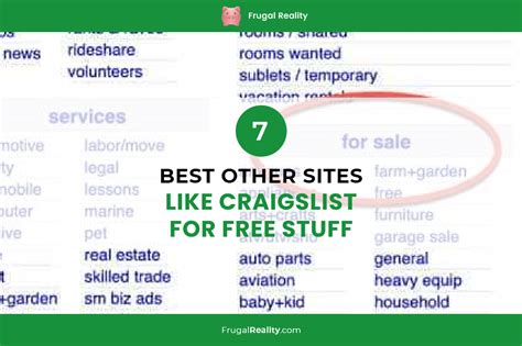 El sitio posee una amplia gama de categorías, que a su vez se dividen en subcategorías. . Craigslist cosas gratis